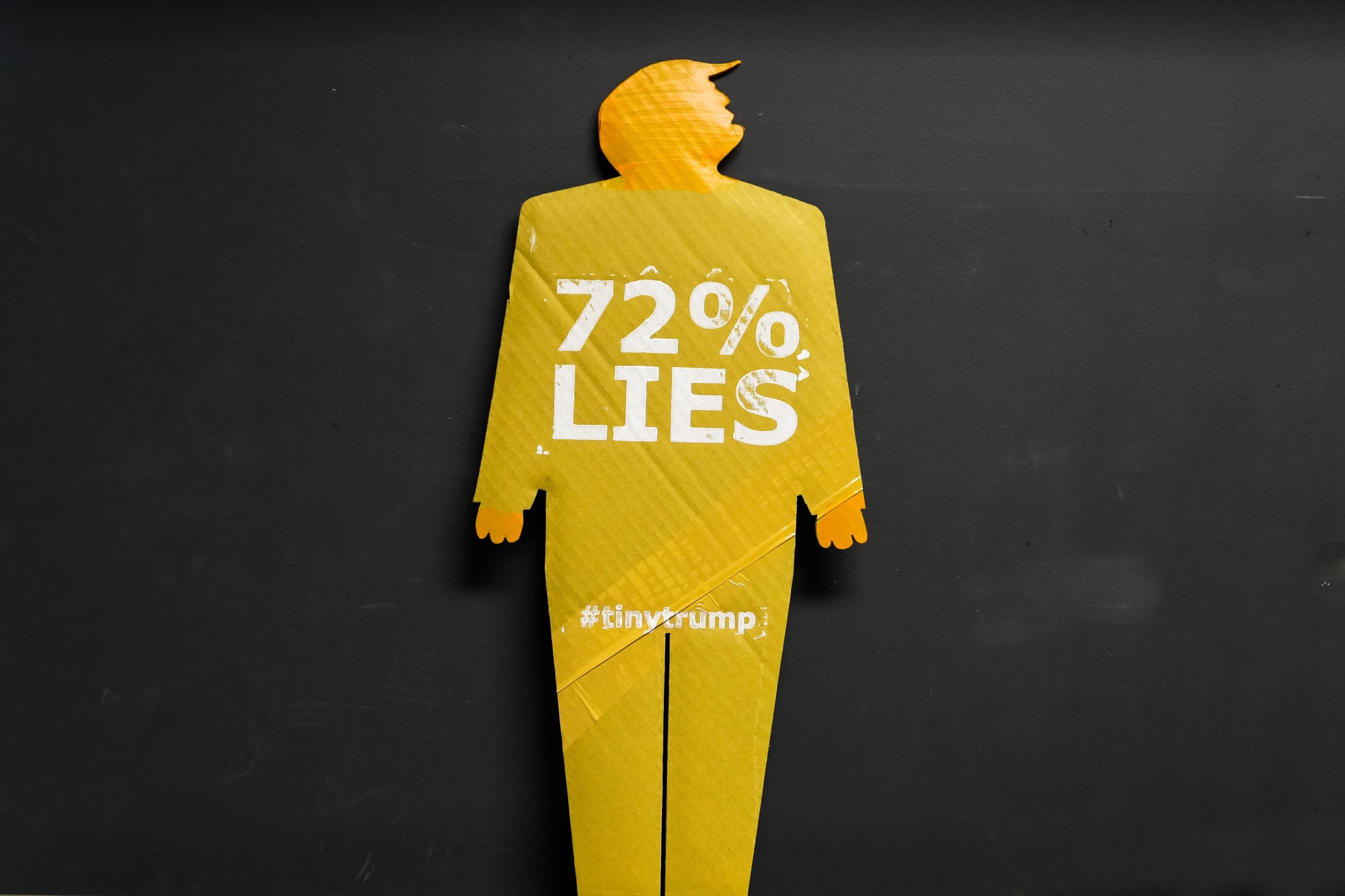 Small thumbnail image of Same as previous image except the slogan is 72% Lies.